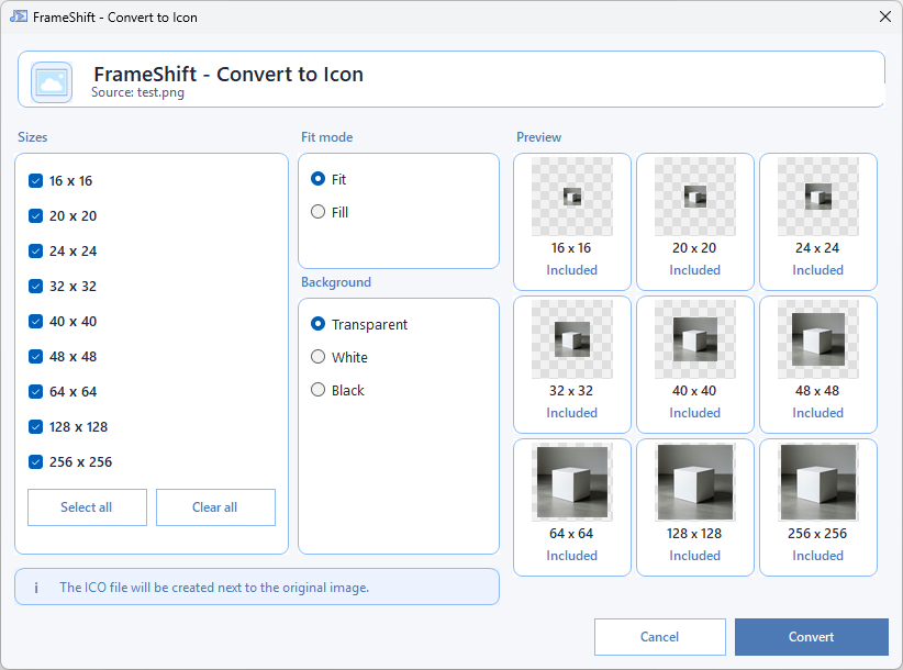 Create icon